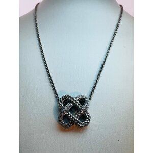 Sterling Silver 925 Infinity Love Knot Celtic Knot Pendant Necklace, 17" Chain,